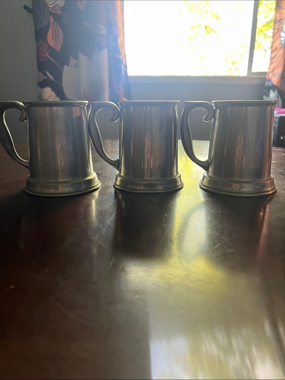 Classic Pewter Tankard Mug - Set of 3 beer stein clear bottom kitchen